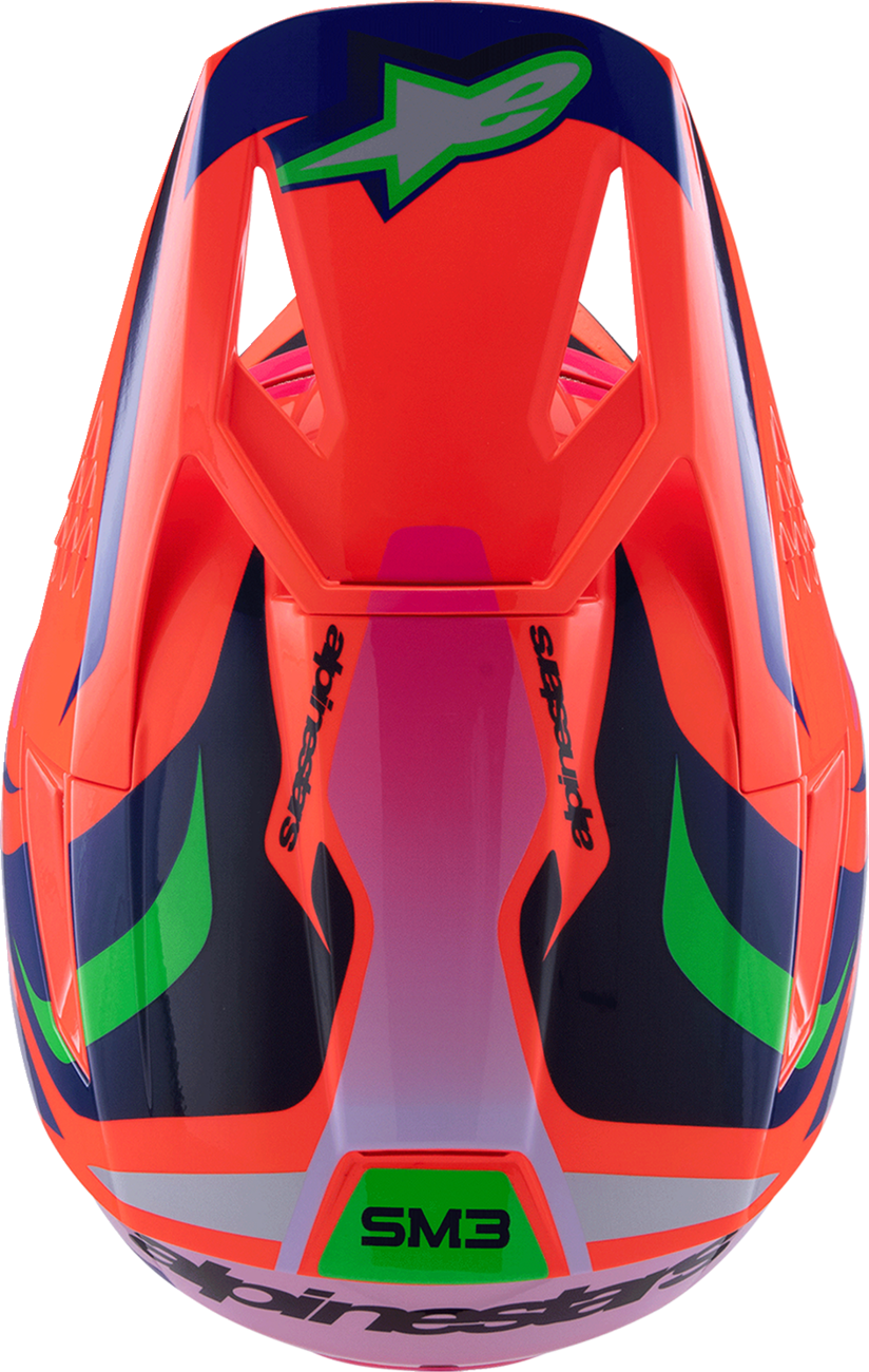 Alpinestars - Youth SM3 Helmet - Deegan - Gloss Orange Fluo/Purple/Pink Fluo