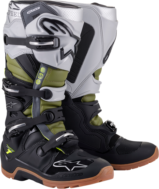 Alpinestars - Tech 7 Enduro Boots - Black/Silver/Green