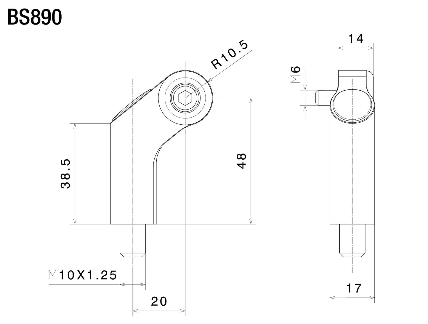 BS890B - RIZOMA - SIDE MOUNT Mounting Kit - 58.5mm