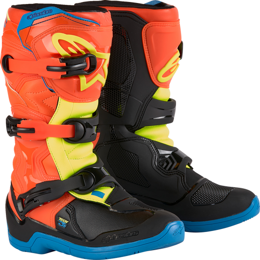 Alpinestars - Youth Tech3S Boots - Orange/Blue/Yellow/Black