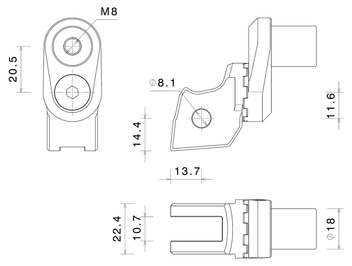 PE727 - RIZOMA - Rider Peg Eccentric Mounting Kit - 18mm