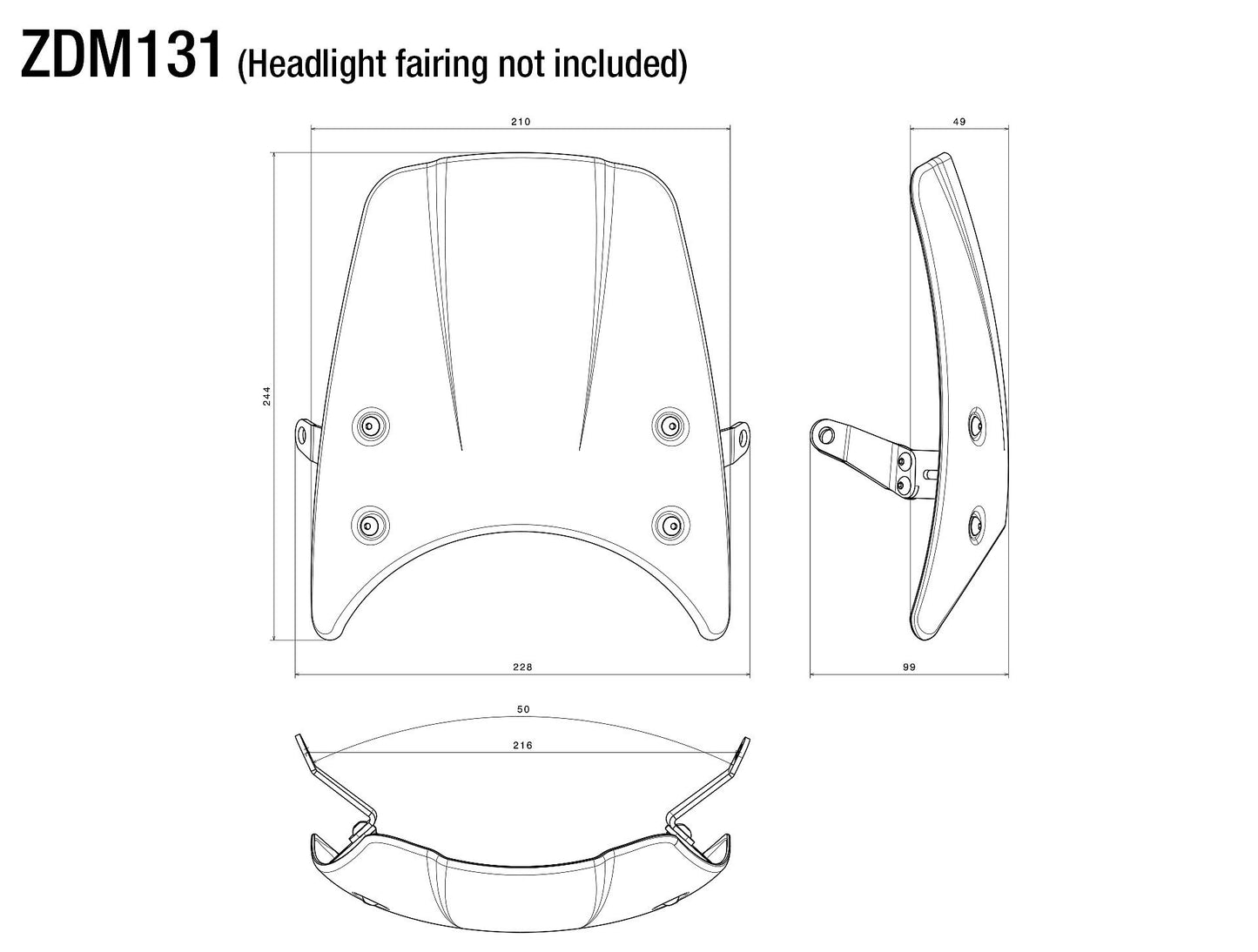 ZDM131 - RIZOMA - Mounting Kit For Headlight Fairing