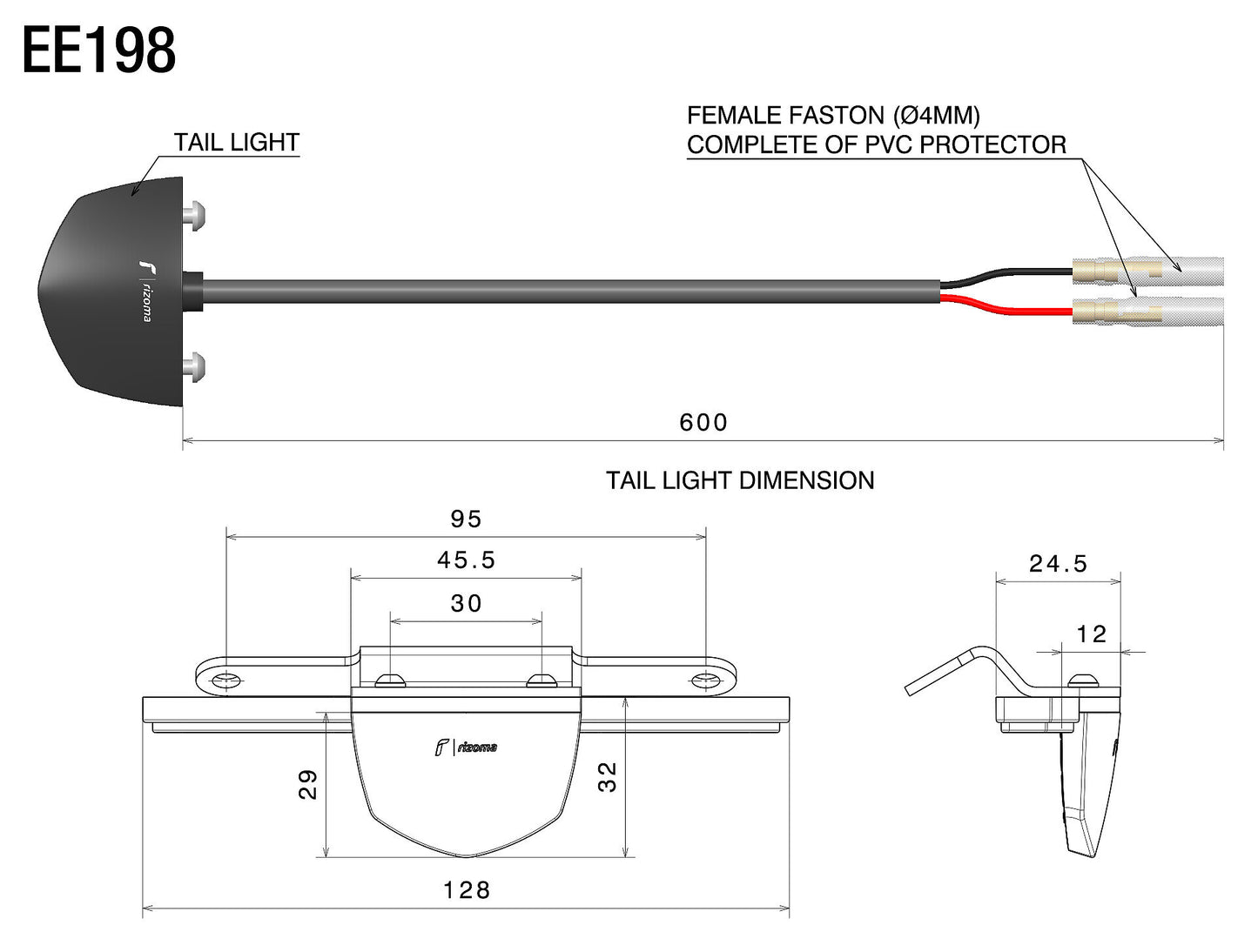 EE198B - RIZOMA - License Plate Light and Reflector Kit