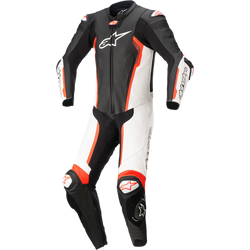 Alpinestars - Missile v2 - 1-Piece Leather Suit - Black/White/Red Fluo