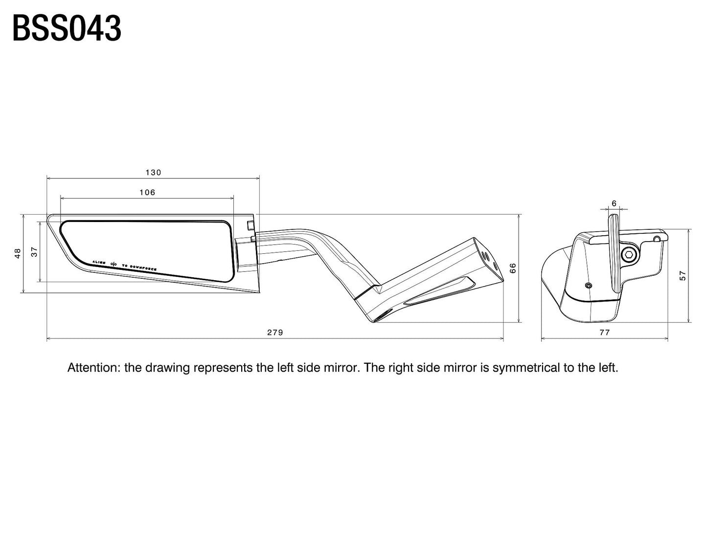BSS043 - RIZOMA - STEALTH for Supersport Mirrors - Pair