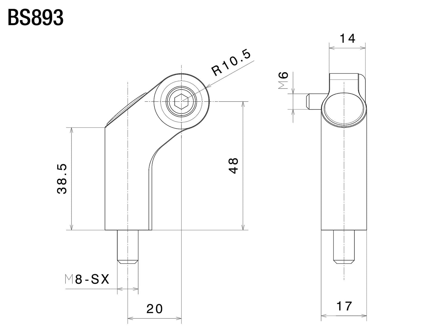 BS893B - RIZOMA - SIDE MOUNT Mounting Kit - 58.5mm