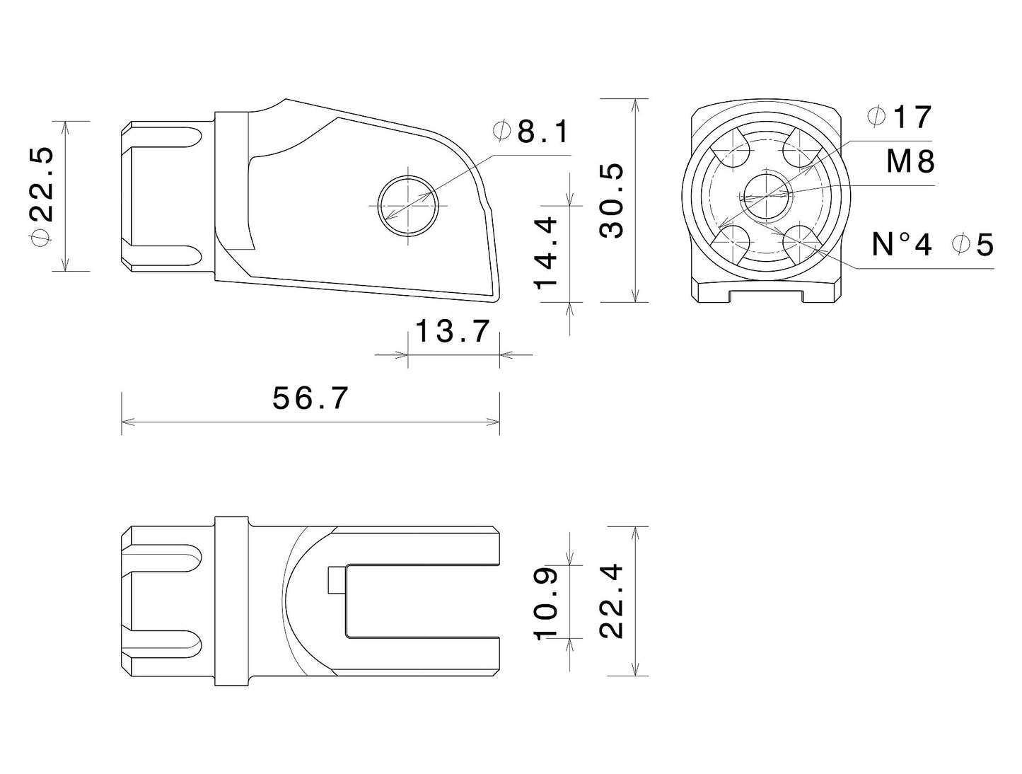 PE724 - RIZOMA - Rider / Passenger Peg Mounting Kit - 22 mm