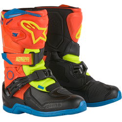Alpinestars - Kids Tech 3S Boots - Fluorescent Orange/Fluorescent Yellow/Blue