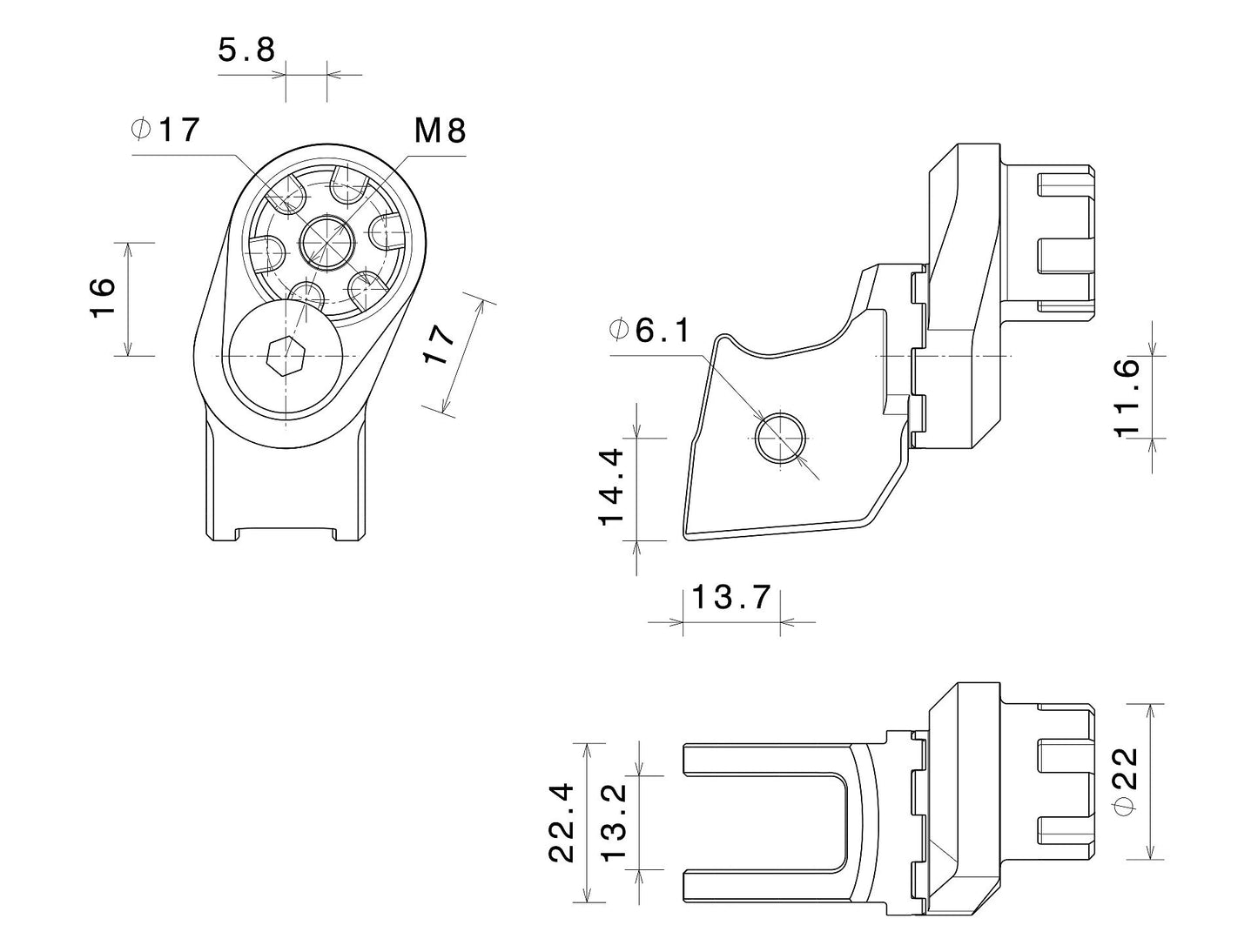 PE729 - RIZOMA - Rider Peg Eccentric Mounting Kit - 22mm