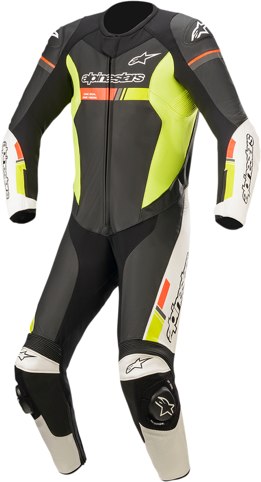 Alpinestars - GP Force Chaser 1-Piece Leather Suit - Black/White/Red Fluo/Yellow Fluo