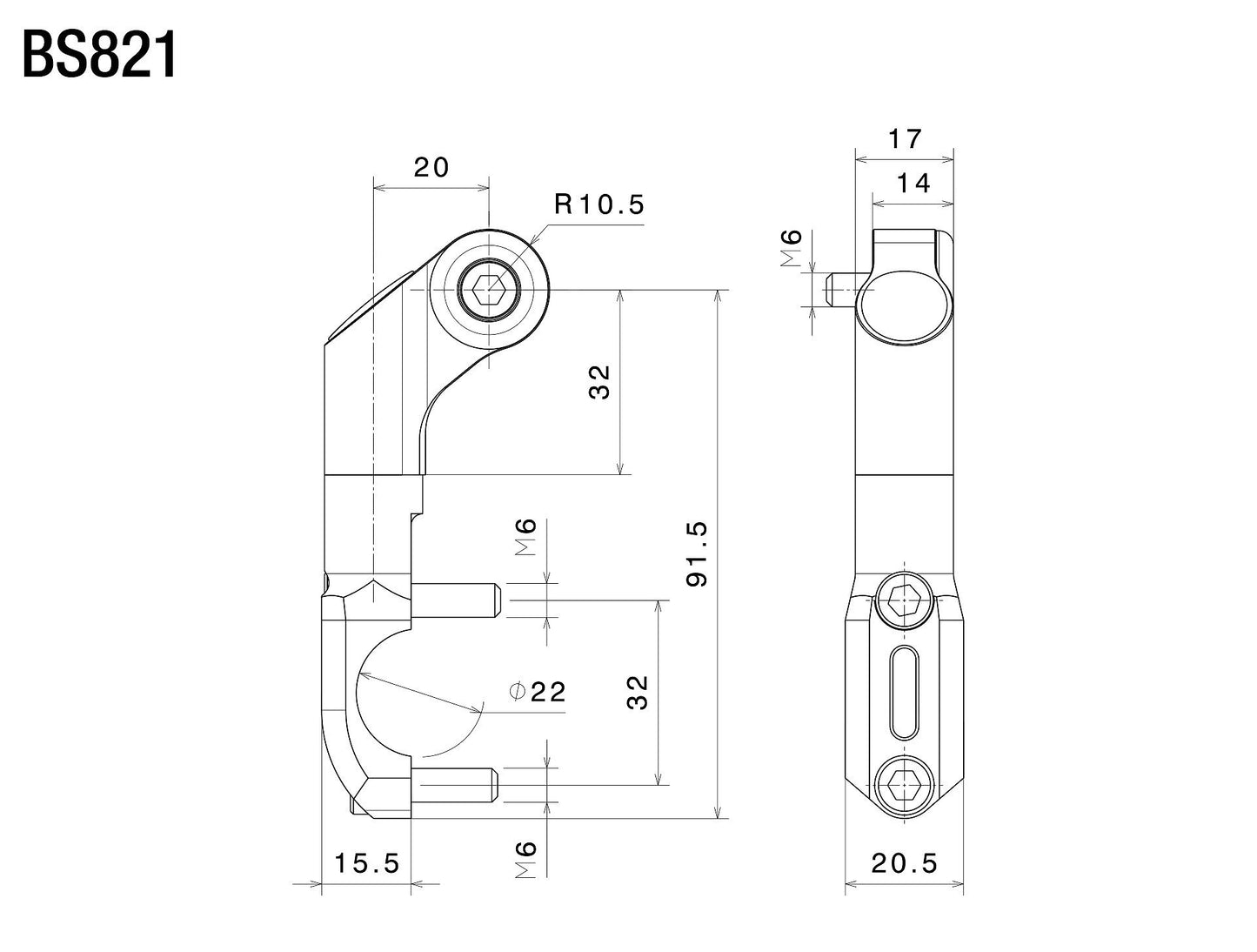 BS821 - RIZOMA - Mounting Kit For Handlebar Mirror