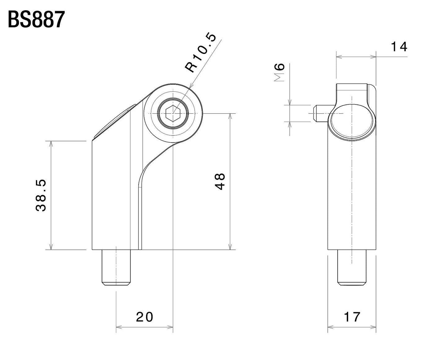 BS887 - RIZOMA - Side Mount Multifit Mirror Mounting Kit