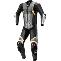 Alpinestars - Missile Ignition v2 1-Piece Leather Suit - Metallic Gray/Black/Yellow/Red Fluo