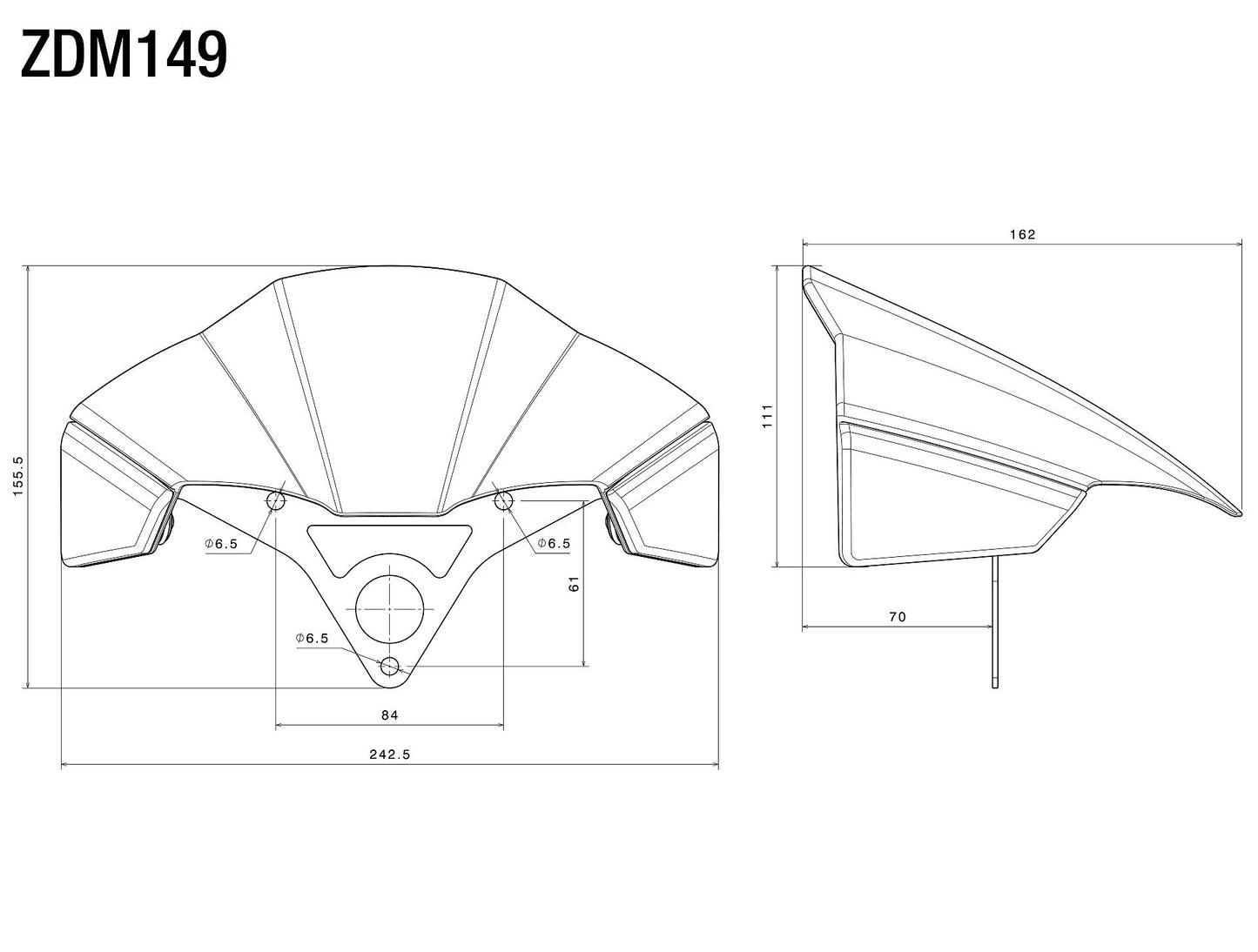 ZDM149 - RIZOMA - Headlight Fairing With Mount