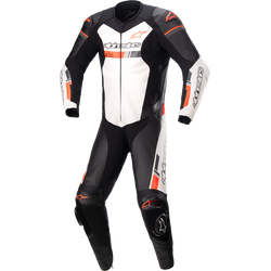 Alpinestars - GP Force Chaser 1-Piece Leather Suit - Black/White/Red Fluo