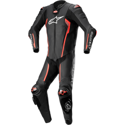 Alpinestars - Missile v2 1-Piece Leather Suit - Black/Red Fluo