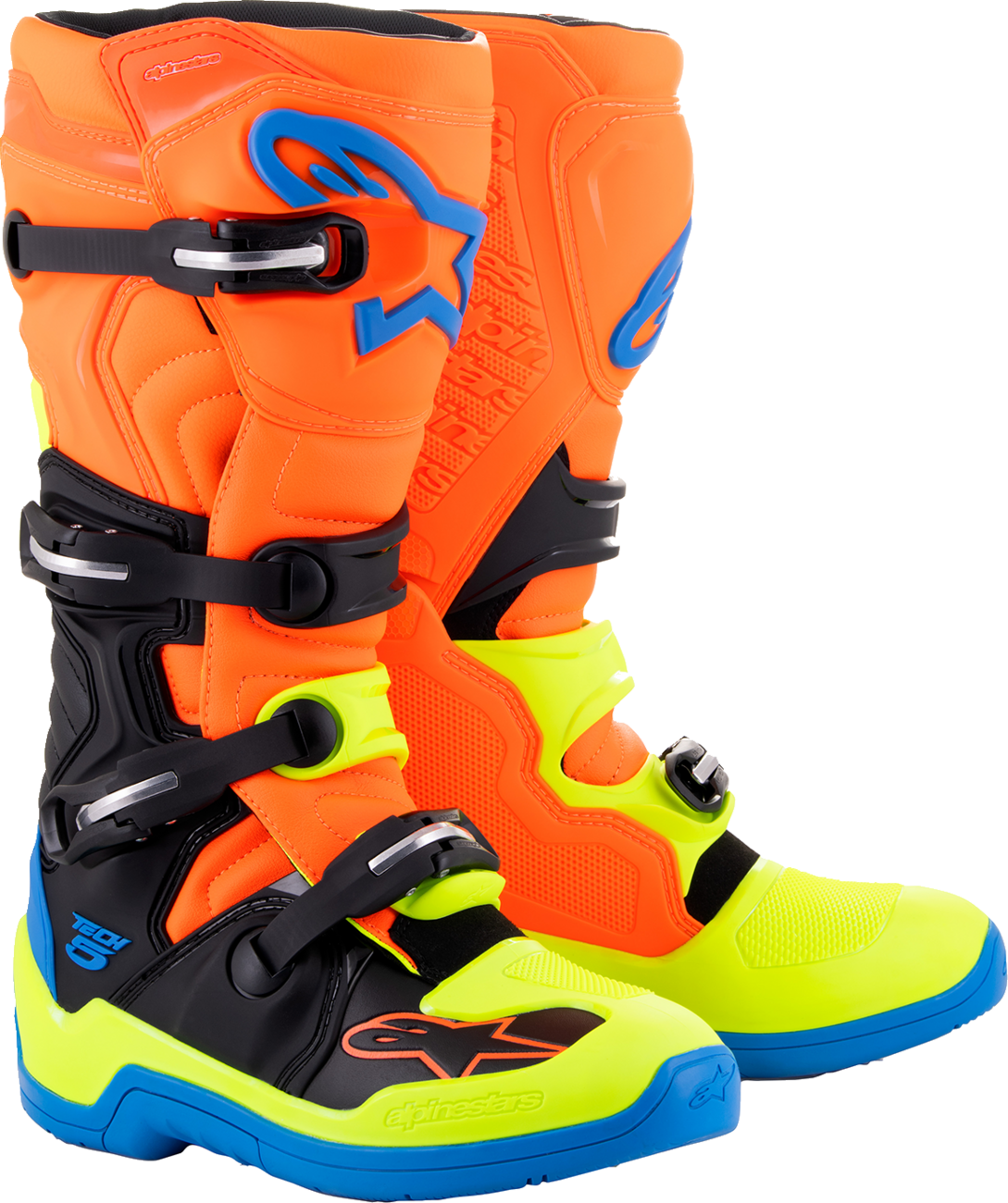 Alpinestars - Tech 5 Boots - Orange Fluorescent/Blue/Yellow Fluorescent