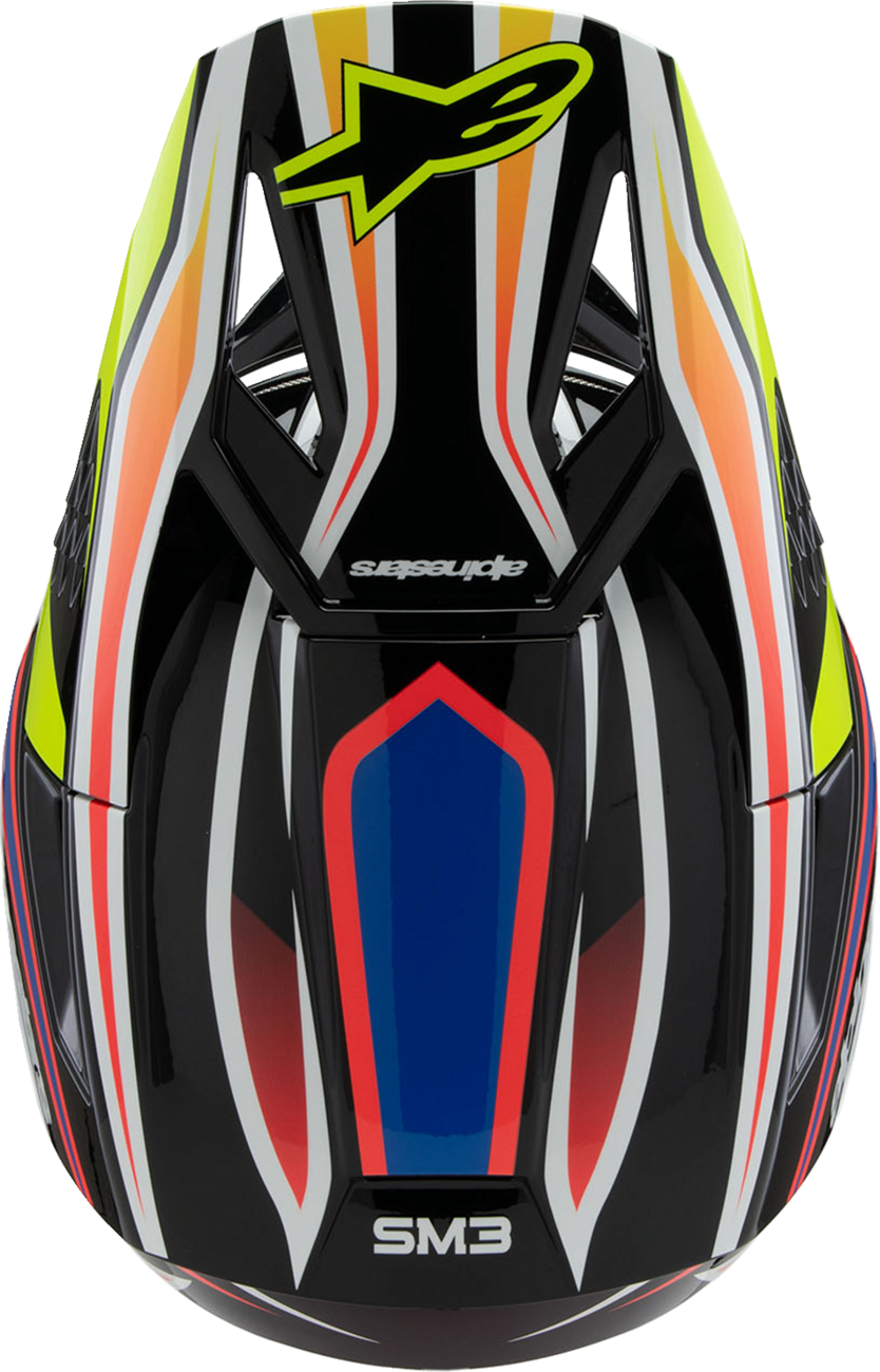 Alpinestars - Youth SM3 Helmet - Wurx - Gloss Black/Yellow Fluo/Blue/Red