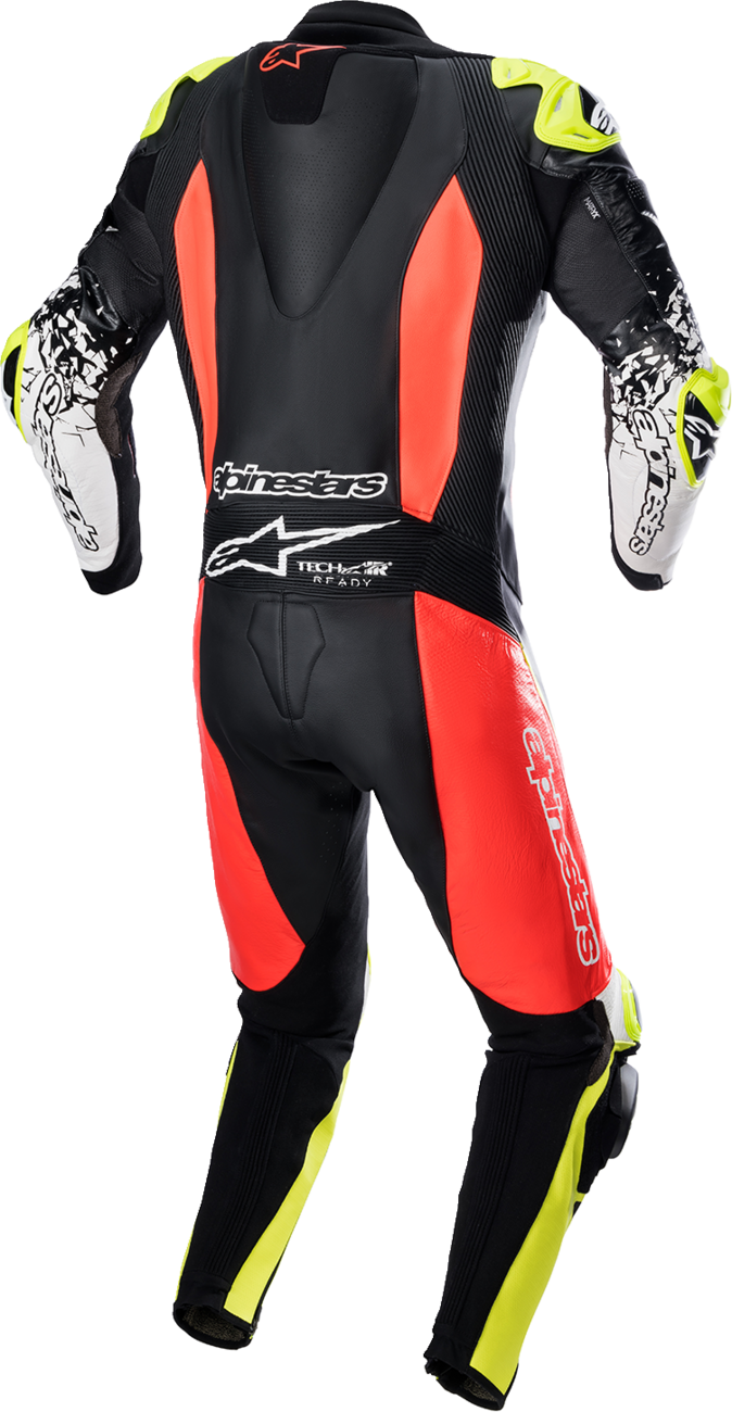 Alpinestars - GP Tech v4 Leather Suit - Black/Red/Yellow Fluorescent
