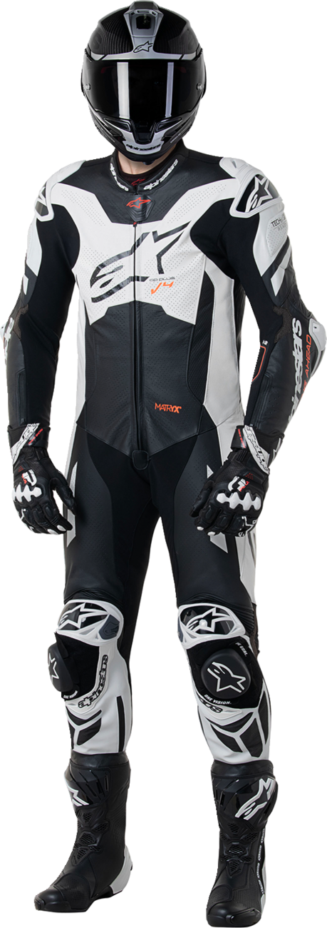 Alpinestars - GP Plus v4 Sprint 1-Piece Leather Suit - Black/Red Fluo/White