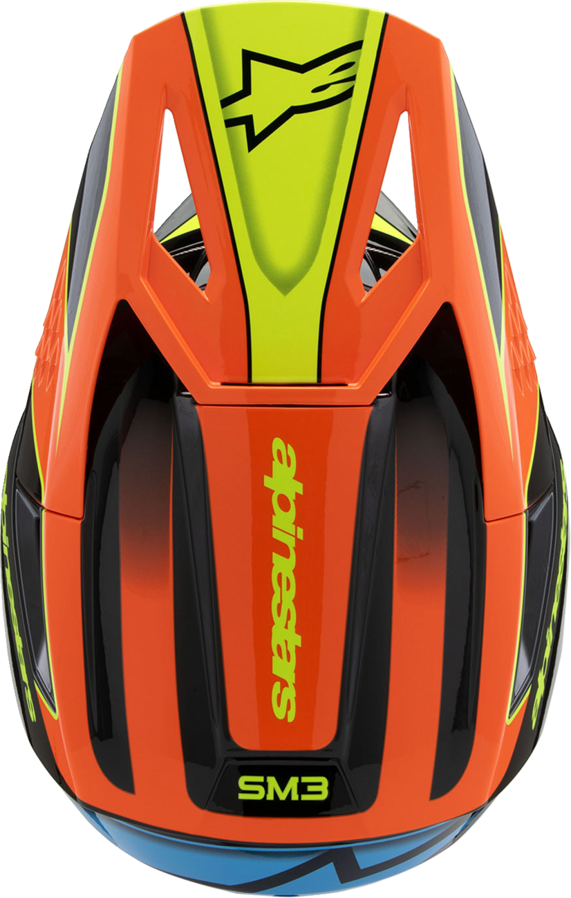 Alpinestars - Youth SM3 Helmet - Fray - Gloss Black/Orange/Yellow Fluo