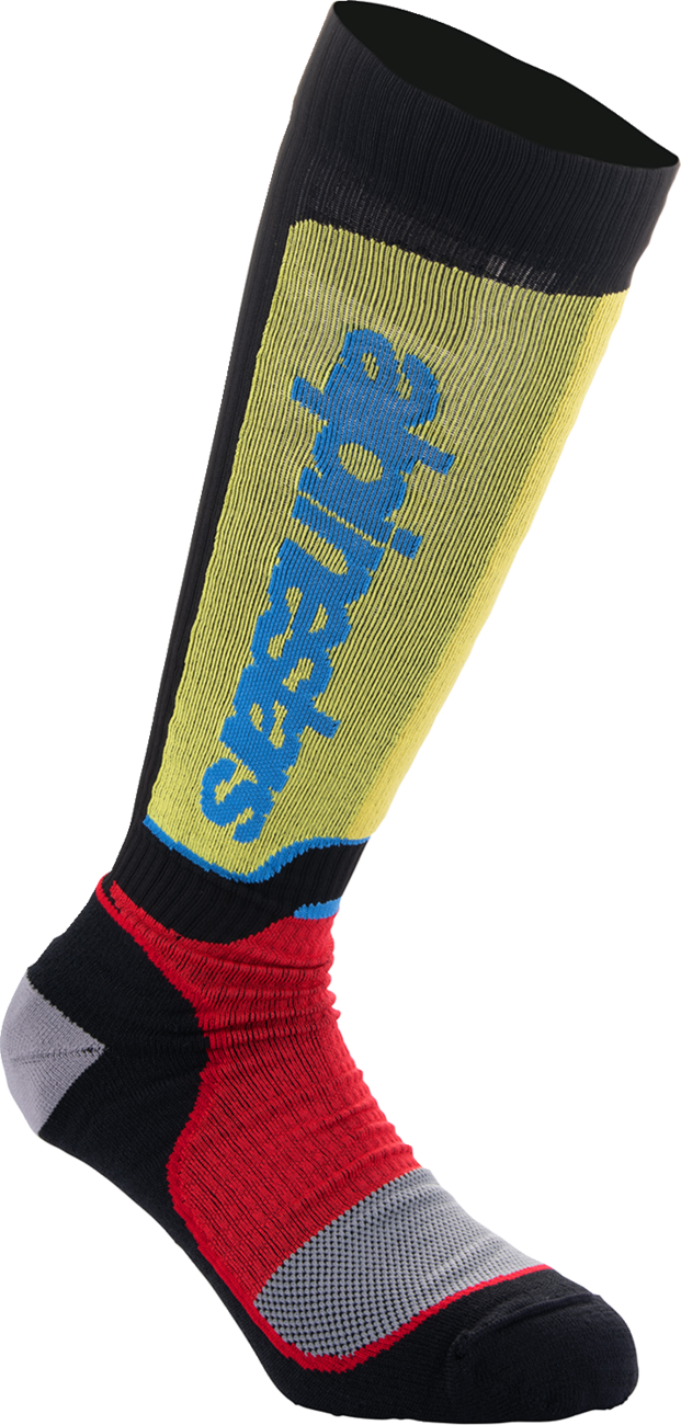 Alpinestars - Youth MX Plus Socks - Black/White/Yellow/Blue