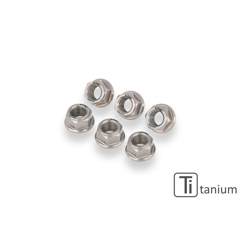 CLOSEOUT OS - CNC Racing Titanium Sprocket Nuts for Ducati, KTM, and Kawasaki (set of 6) - M10x1.25