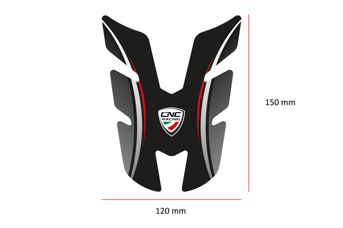 FP005B - CNC Racing Type 5 Fuel Tank Pad / Protector (150mm x 120mm)