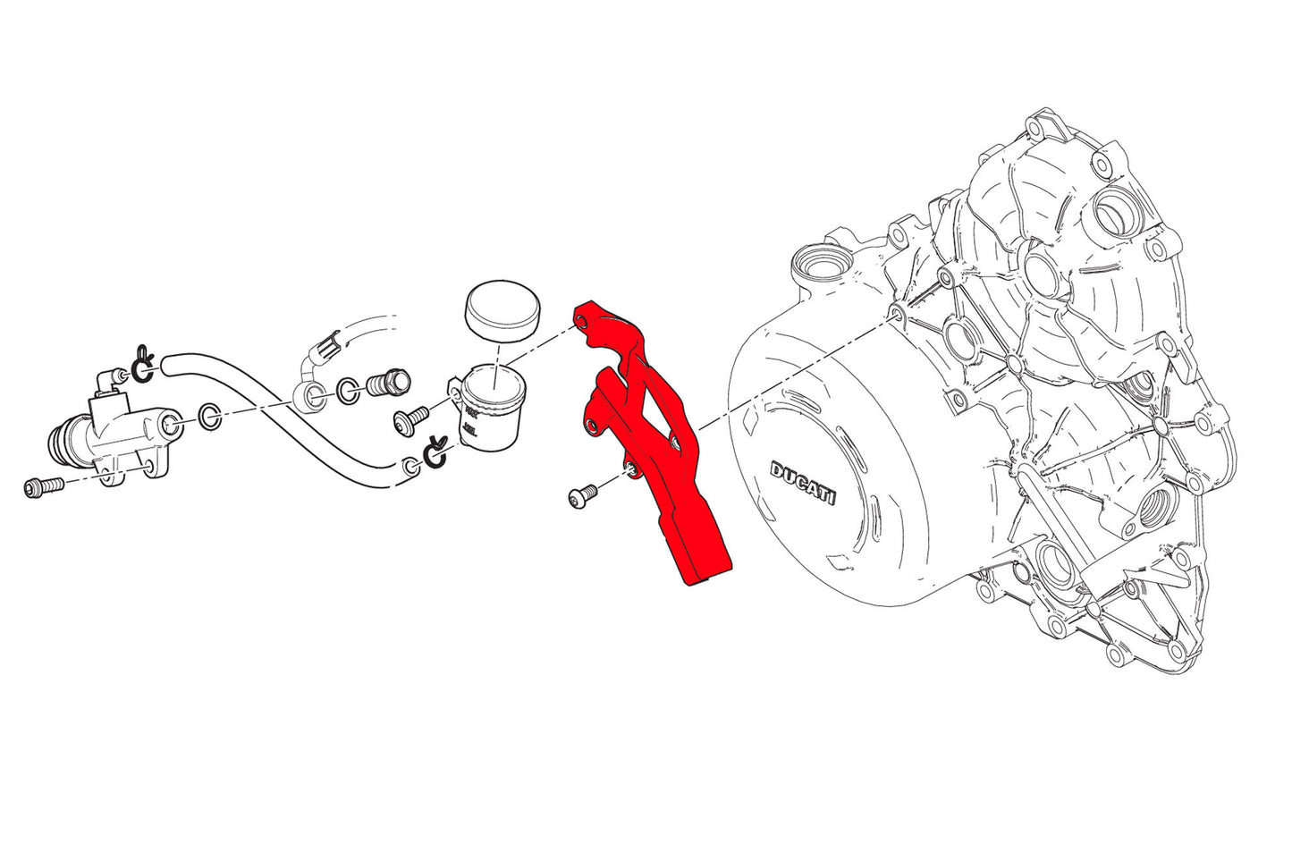 IFC02 - CNC Racing - Rear Reservoir Mount And Brake Line Cover - Streetfighter V4 (20-22)
