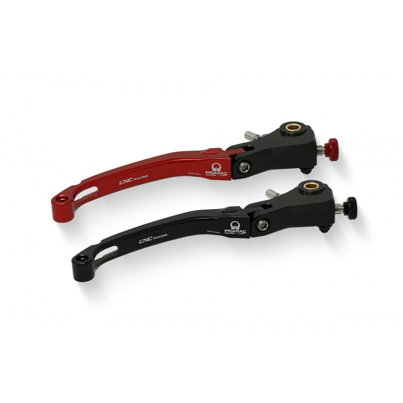 CLOSEOUT OS - CNC Racing PRAMAC RACING LIMITED EDITION Billet RACE Folding Adjustable Brake Lever for Ducati / MV Agusta F4 RR/RC - 190mm - Color Red