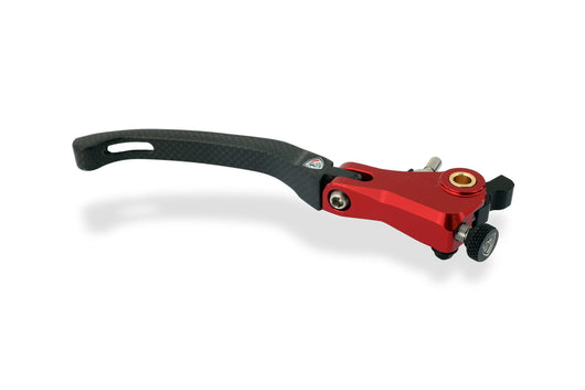 LBR04KR - CNC Racing Carbon Fiber / Billet RED RACE Folding Adjustable Brake Lever for Ducati / MV Agusta F4 RR/RC - 190mm