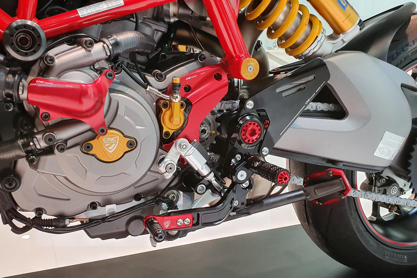 PES04B - CNC Racing Aluminum Heel Guard Kit for OE and CNC Racings' Rearsets For Ducati Hypermotard 950 / SP