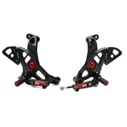 PE444B - CNC Racing Adjustable Rearsets for Ducati Monster 1200R,  2017+ 1200 / S, 2018+ 821, and 2017+ Supersport /S