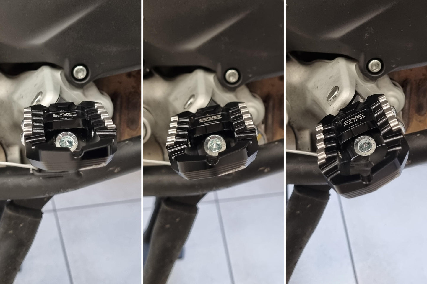 PEA22 - CNC Racing Advanced Adjustable Footpeg DRIVER Adapters For Touring Footpegs - Ducati Hypermotard 698 Mono