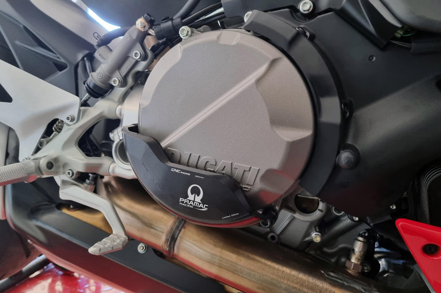 PR322BPR - CNC Racing PRAMAC RACING LIMITED EDITION RPS Clutch Guard for Ducati Streetfighter V2