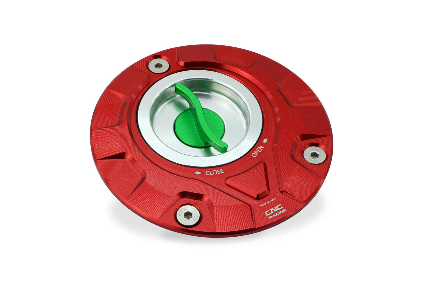 TS403R - CNC Racing TRICOLORE 'GEAR' Aluminum Gas Cap for Older Ducati's MV's and Yamaha Models