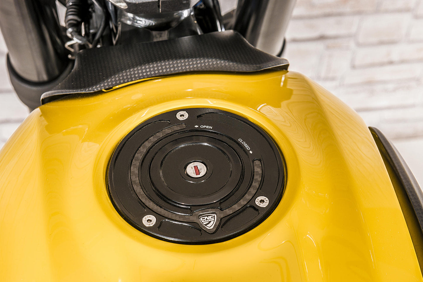 CLOSEOUT - CNC Racing - Carbon Inlay Gas Cap Flange - BLACK