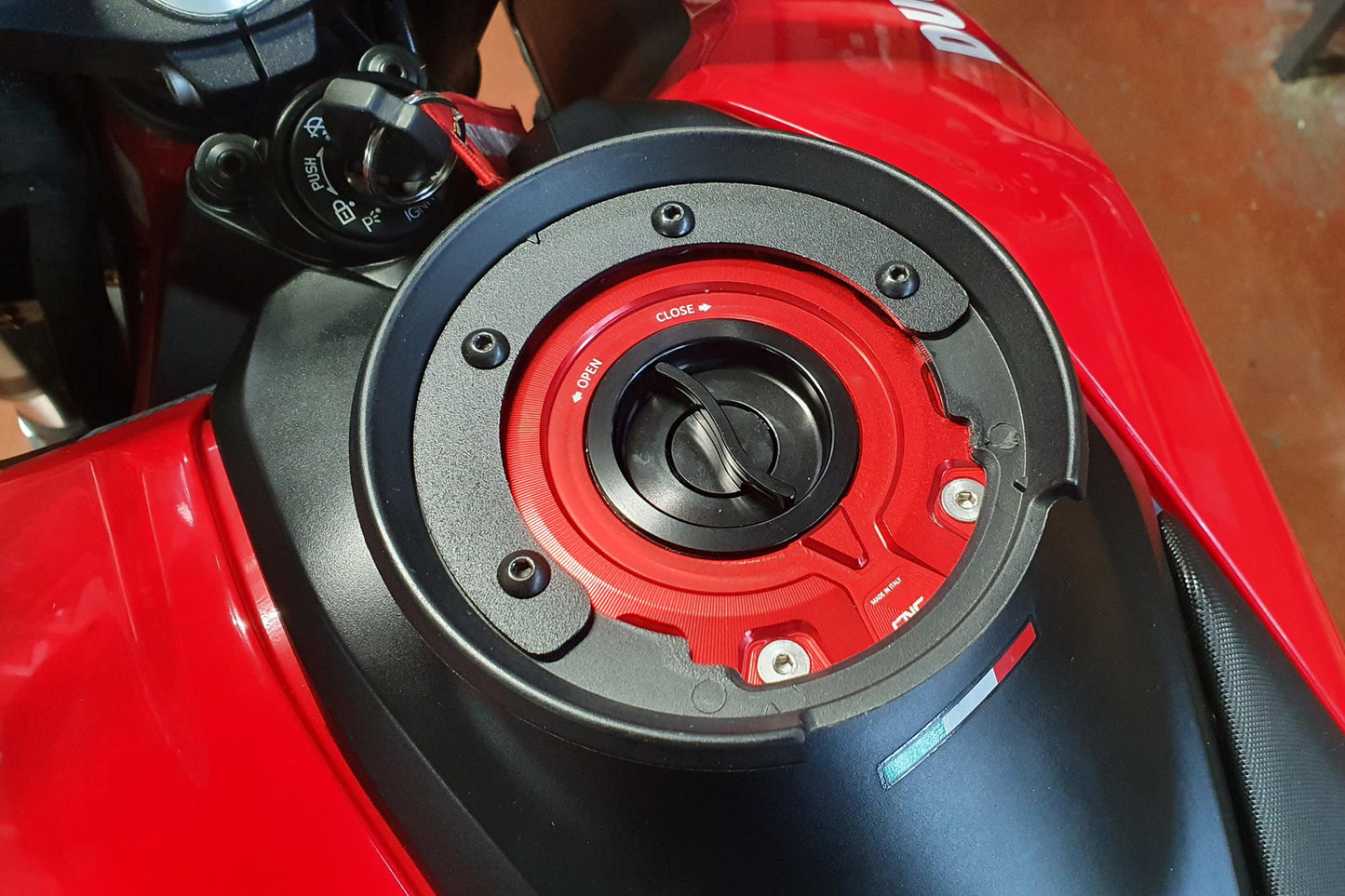 TSA01B - CNC Racing Spacer Kit for Tank Bag Mounts CNC's Gas Cap Flanges for Ducati Multistrada V4 / 1200 / 1260 / 950, Diavel 1260, and Hypermotard 950