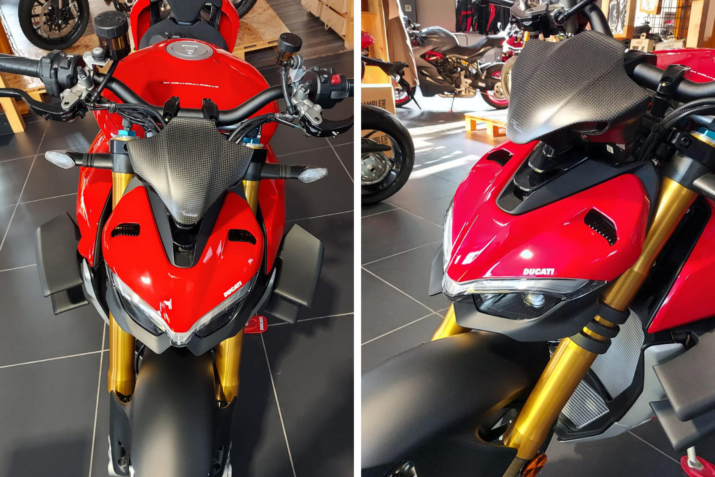 ZA987Y - CNC Racing Carbon Fiber Sport Screen for Ducati Streetfighter V4 / S