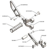 Woodcraft - 05-0610B Ducati  748 1994-02, 916 1993-99, 996 1999-01, 998 2002-03 Complete Rearset Kit w/ Pedals - STD/GP Shift