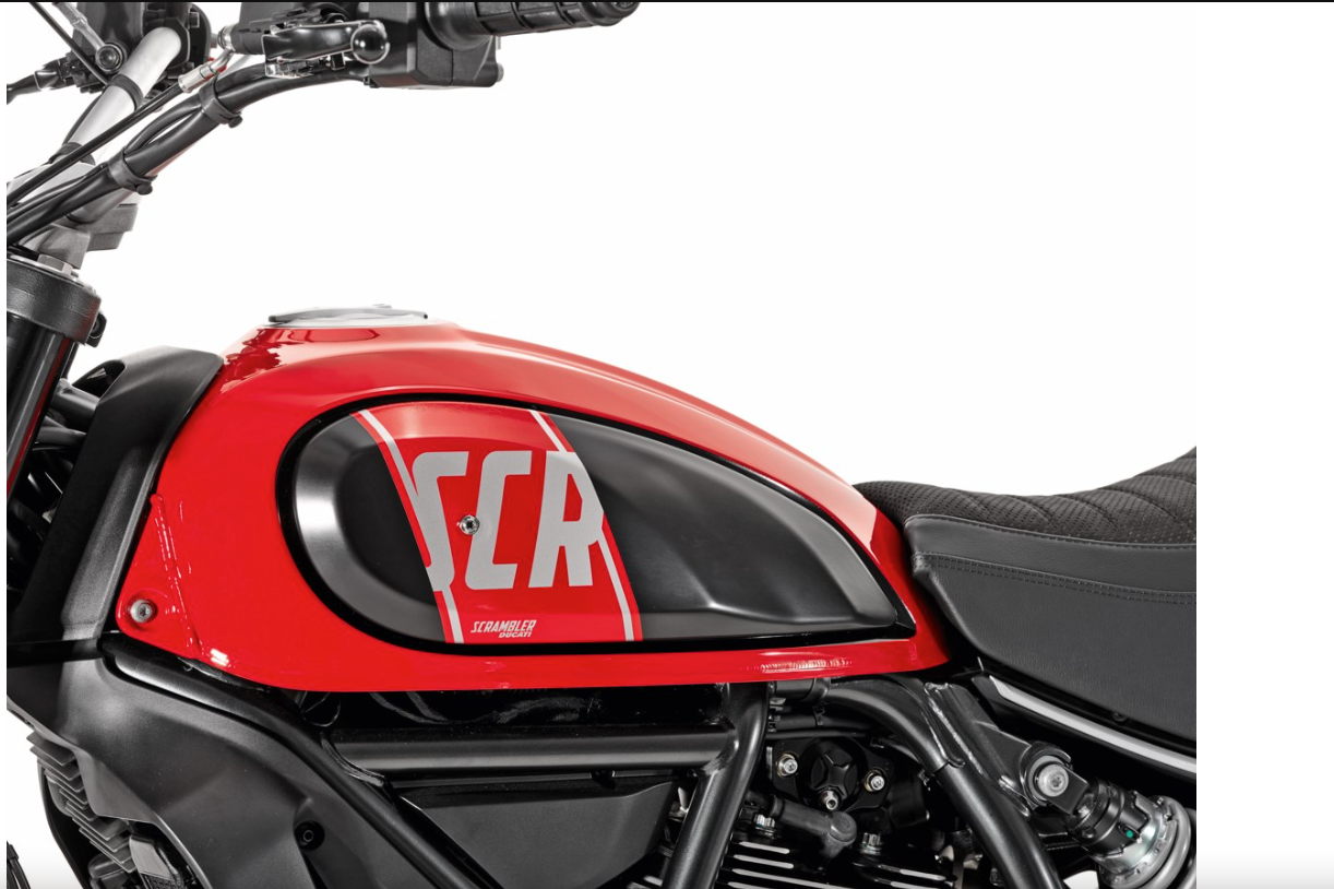 97480231A - SCRAMBLER SIDE PANEL DECALS RED