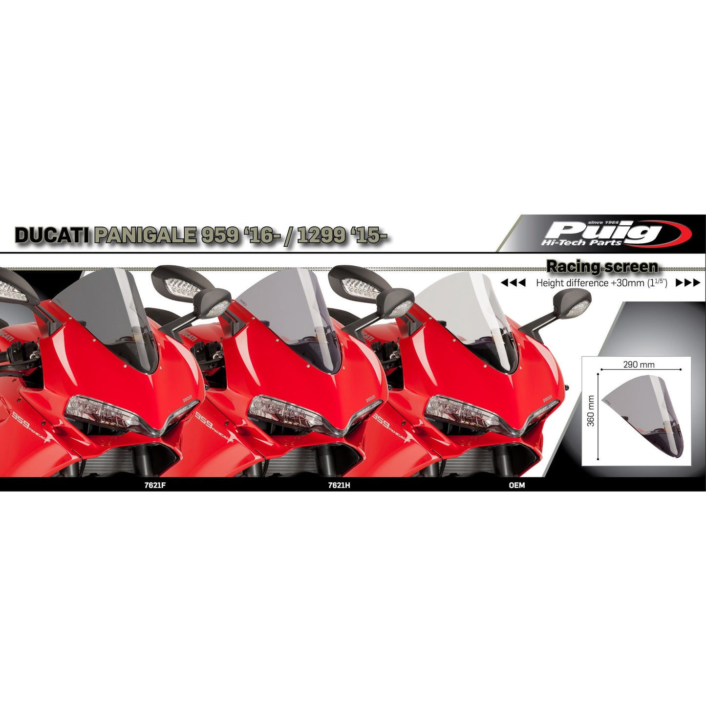 Puig Racing Windscreen - Panigale 959/1299
