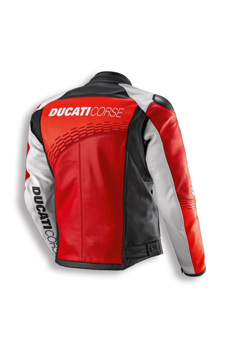 9810929 - Ducati Corse C7 Leather jacket - RED/WH/BL – Ducati Omaha