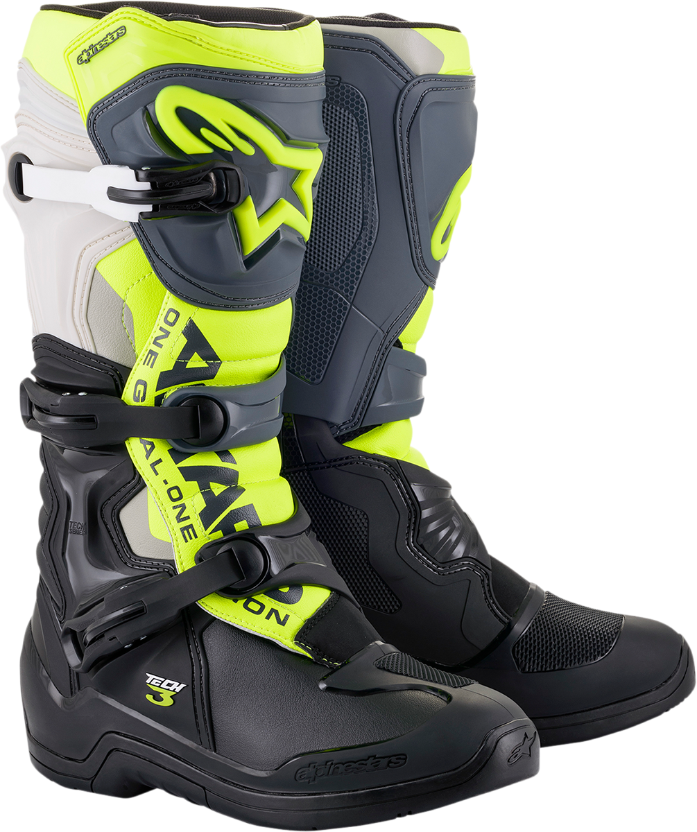 Alpinestars - Tech 3 Boots - Black/Gray/Yellow Fluorescent