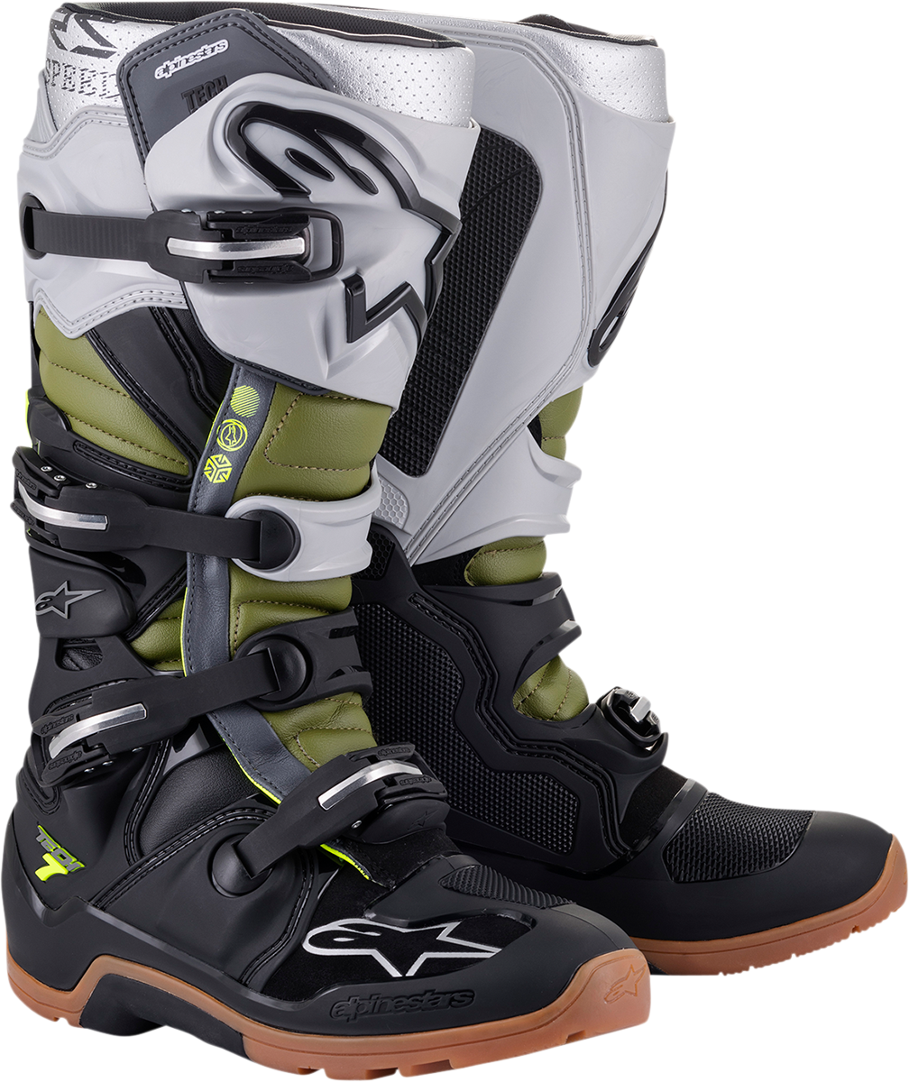 Alpinestars - Tech 7 Enduro Boots - Black/Silver/Green