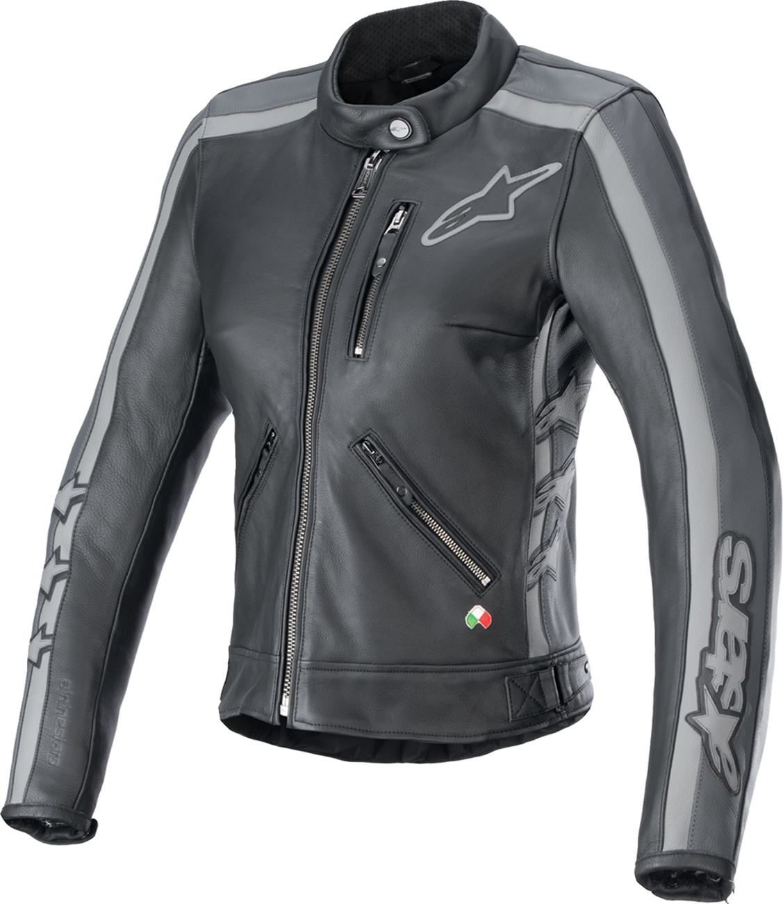 Alpinestars - Stella Dyno Leather Jacket - Black Tar Gray/Dark Gray