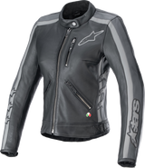 Alpinestars - Stella Dyno Leather Jacket - Black Tar Gray/Dark Gray