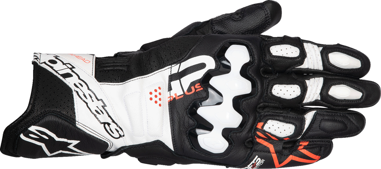 Alpinestars - GP Plus R V3 Leather Gloves - Black/White/Fluo Red