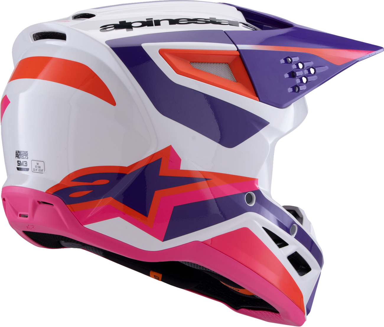 Alpinestars - SM3 Helmet - Heat - Gloss White/Purple/Pink