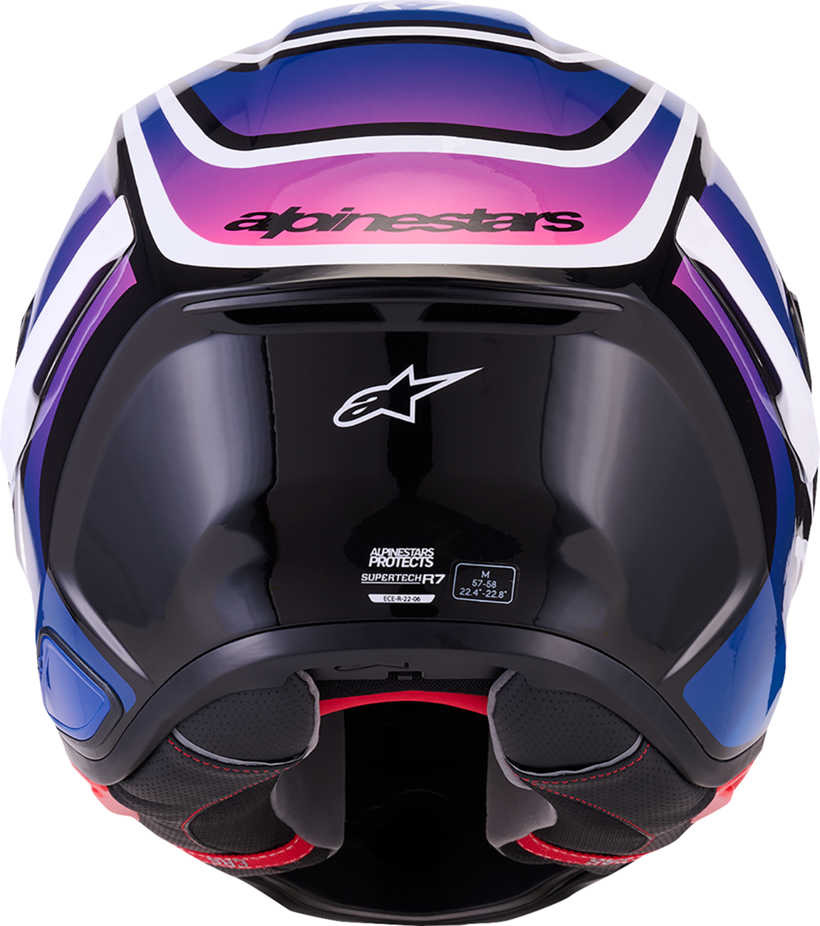 Alpinestars - Supertech R7 Helmet - Zeal - 22.06 - Gloss Black/Blue/Pink Fluo/White